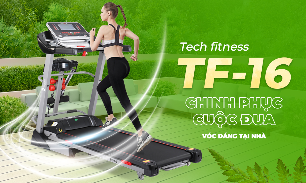 Hình ảnh và tính năng nổi bật của máy chạy bộ Tech Fitness TF-16