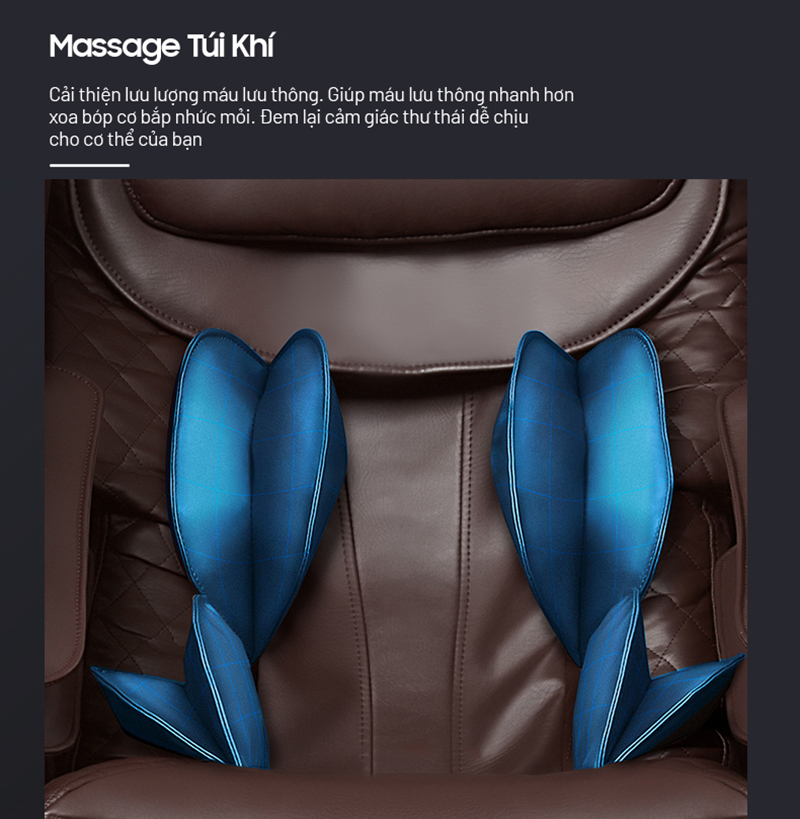 Hệ thống massage túi khí hoạt động nhịp nhàng